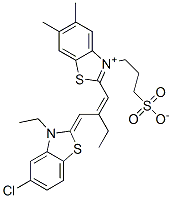 2-[2-[(5-chloro-3-ethyl-3H-benzothiazol-2-ylidene)methyl]but-1-enyl]-5,6-dimethyl-3-(3-sulphonatopropyl)benzothiazolium CAS#: 29213-78-3