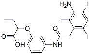 2-[3-[[2-(3-amino-2,4,6-triiodo-phenyl)acetyl]amino]phenoxy]butanoic acid CAS#: 22708-55-0