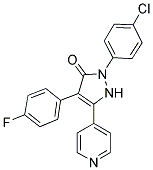 2-(4-CHLOROPHENYL)-4-(4-FLUOROPHENYL)-5-PYRIDIN-4-YL-1,2-DIHYDROPYRAZOL-3-ONE CAS#: 219138-24-6