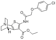 2-(4-Chlorophenoxyacetylamino)-3-ethoxycarbonylthieno(2,3-b)quinuclidi ne CAS#: 112290-21-8