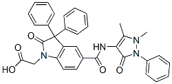 2-[5-[(1,5-dimethyl-3-oxo-2-phenyl-pyrazol-4-yl)carbamoyl]-2-oxo-3,3-d iphenyl-indol-1-yl]acetic acid CAS#: 100549-95-9