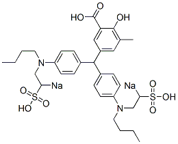 2-Hydroxy-5-[bis[4-[N-butyl-N-(2-sodiosulfoethyl)amino]phenyl]methyl]-3-methylbenzoic acid CAS#: 10142-91-3