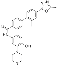 2'-METHYL-4'-(5-METHYL-[1,3,4]OXADIAZOL-2-YL)-BIPHENYL-4-CARBOXYLIC ACID [4-HYDROXY-3-(4-METHYL-PIPERAZIN-1-YL)-PHENYL]-AMIDE CAS#: 256227-77-7