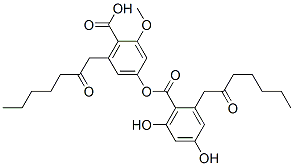 2-Methoxy-4-[2-(2-oxoheptyl)-4,6-dihydroxybenzoyloxy]-6-(2-oxoheptyl)benzoic acid CAS#: 25556-24-5