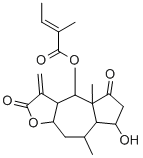 2-Methyl-2-butenoic acid dodecahydro-7-hydroxy-4a,8-dimethyl-3-methylene-2,5-dioxoazuleno[6,5-b]furan-4-yl ester CAS#: 25644-08-0