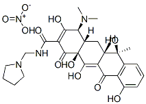 2-Naphthacenecarboxamide, 4-(dimethylamino)-1,4,4a,5,5a,6,11,12a-octahydro-3,6,10,12,12a-pentahydroxy-6-methyl-1,11-dioxo-N-(1-pyrrolidinylmethyl)-, [4S-(4alpha,4aalpha,5aalpha,6beta,12aalpha)]-, mononitrate (salt) CAS#: 20685-78-3