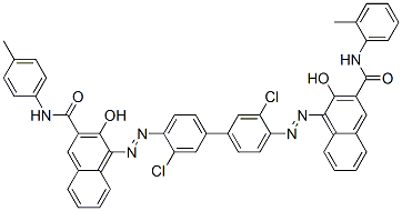 2-Naphthalenecarboxamide, 4-[[3,3'-dichloro-4'-[[2- hydroxy-3-[[(2-methylphenyl)amino]carbonyl]-1-naphthalenyl ]azo][1,1'-biphenyl]-4-yl]azo]-3-hydroxy- N-(4-methylphenyl)- CAS#: 103621-95-0