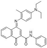 2-PHENYLCARBAMOYL-1,4-NAPHTHOQUINONE-4-(4-DIETHYLAMINO-2-METHYLPHENYL)IMINE CAS#: 102187-19-9