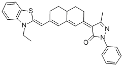 2-PYRAZOLIN-5-ONE, 4-[7-[(3-ETHYL-2-BENZOTHIAZOLINYLIDENE)METHYL]-4,4A,5,6-TETRAHYDRO-2(3H)-NAPHTHYLIDENE]-3-METHYL-1-PHENYL- CAS#: 20749-78-4