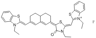 2-THIAZOLINIUM, 3-ETHYL-2-[(3-ETHYL-2-BENZOTHIAZOLINYLIDENE)METHYL]-5-[7-[(3-ETHYL-2-BENZOTHIAZOLINYLIDENE)METHYL]-4,4A,5,6-TETRAHYDRO-2(3H)-NAPHTHYLIDENE]-4-OXO-, IODIDE CAS#: 19208-21-0