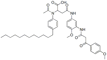 2-[acetyl(4-dodecylphenyl)amino]-4-[[4-methoxy-3-[[3-(4-methoxyphenyl)-1,3-dioxopropyl]amino]phenyl]amino]-4-oxobutyric acid CAS#: 17304-65-3