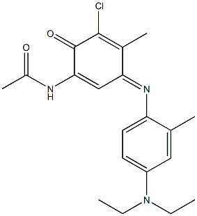 2-acetylamino-6-chloro-4-[(4-diethylamino)2-methylphenyl-imino]-5-methyl-1-oxo-2,5-cyclohexadiene CAS#: 102387-48-4