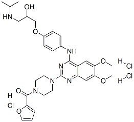 2-furyl-[4-[4-[[4-[2-hydroxy-3-(propan-2-ylamino)propoxy]phenyl]amino] -6,7-dimethoxy-quinazolin-2-yl]piperazin-1-yl]methanone trihydrochlori de CAS#: 111218-85-0