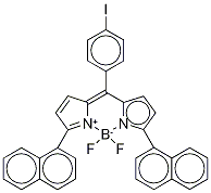 4,4-Difluoro-8-(4’-iodophenyl)-1,7-bis-(1’-napthyl)-4-bora-3α,4α-diaza-s-indacene CAS#: 216255-54-8