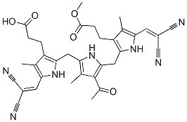 2,2'-[(3-Acetyl-4-methyl-1H-pyrrole-2,5-diyl)dimethylene]bis[5-(2,2-dicyanovinyl)-4-methyl-1H-pyrrole-3-propionic acid methyl] ester CAS#: 18851-95-1