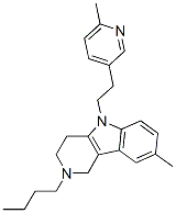 2,3,4,5-Tetrahydro-2-butyl-8-methyl-5-[2-(6-methyl-3-pyridyl)ethyl]-1H-pyrido[4,3-b]indole CAS#: 20674-95-7