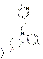 2,3,4,5-Tetrahydro-2-isobutyl-8-methyl-5-[2-(6-methyl-3-pyridyl)ethyl]-1H-pyrido[4,3-b]indole CAS#: 20674-98-0
