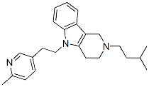 2,3,4,5-Tetrahydro-2-isopentyl-5-[2-(6-methyl-3-pyridyl)ethyl]-1H-pyrido[4,3-b]indole CAS#: 20675-01-8