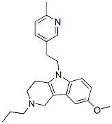 2,3,4,5-Tetrahydro-8-methoxy-5-[2-(6-methyl-3-pyridyl)ethyl]-2-propyl-1H-pyrido[4,3-b]indole CAS#: 20771-46-4