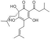 2,6-Diprenyl-4-(1-oxo-3-methylbutyl)-5,6-dihydroxy-4-cyclohexene-1,3-dione CAS#: 23510-81-8