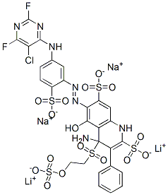 2,7-Naphthalenedisulfonic acid, 4-amino-6-5-(5-chloro-2,6-difluoro-4-pyrimidinyl)amino-2-sulfophenylazo-5-hydroxy-3-4-2-(sulfooxy)ethylsulfonylphenylazo-, lithium sodium salt CAS#: 108624-00-6