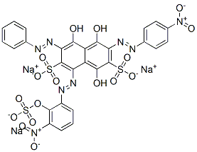 2,7-Naphthalenedisulfonic acid, 5-dihydroxy(2-hydroxynitrosulfophenyl)azophenylazo-4-hydroxy-3-(4-nitrophenyl)azo-, trisodium salt CAS#: 114599-15-4