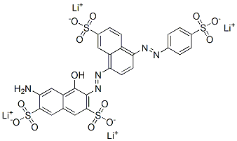 2,7-Naphthalenedisulfonic acid, 6-amino-4-hydroxy-3-7-sulfo-4-(4-sulfophenyl)azo-1-naphthalenylazo-, tetralithium salt CAS#: 106028-58-4