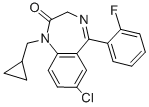 2H-1,4-BENZODIAZEPIN-2-ONE, 7-CHLORO-1-(CYCLOPROPYLMETHYL)-5-(2-FLUOROPHENYL)-1,3-DIHYDRO- CAS#: 25967-29-7