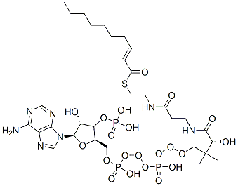 [(2R,3R,4R,5R)-5-(6-aminopurin-9-yl)-2-[[[[3-[2-[2-[(E)-dec-2-enoyl]sulfanylethylcarbamoyl]ethylcarbamoyl]-3-hydroxy-2,2-dimethyl-propoxy]-hydroxy-phosphoryl]oxy-hydroxy-phosphoryl]oxymethyl]-4-hydroxy-oxolan-3-yl]oxyphosphonic acid CAS#: 10018-95-8