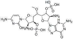 [(2R,3S,4R,5R)-4-amino-2-[[(2R,3S,4R,5R)-4-amino-5-(4-amino-2-oxo-pyri midin-1-yl)-3-phosphonooxy-oxolan-2-yl]methoxymethyl]-5-(2-amino-6-oxo -3H-purin-9-yl)oxolan-3-yl]oxyphosphonic acid CAS#: 109679-54-1