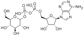 [[(2R,3S,4R,5R)-5-(6-aminopurin-9-yl)-3,4-dihydroxy-oxolan-2-yl]methoxy-hydroxy-phosphoryl]oxy-[(2R,3R,4S,5S,6R)-3,4,5-trihydroxy-6-(hydroxymethyl)oxan-2-yl]oxy-phosphinic acid CAS#: 2140-58-1