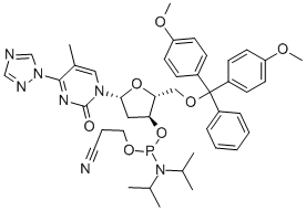 (2R,3S,5R)-2-((BIS(4-METHOXYPHENYL)(PHENYL)METHOXY)METHYL)-5-(5-METHYL-2-OXO-4-(1H-1,2,4-TRIAZOL-1-YL)PYRIMIDIN-1(2H)-YL)TETRAHYDROFURAN-3-YL 2-CYANOETHYL DIISOPROPYLPHOSPHORAMIDITE CAS#: 101712-10-1