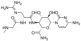(2S,3S,4S,5R,6R)-6-(4-amino-2-oxo-pyrimidin-1-yl)-3-[[(2R)-3-(diaminom ethylideneamino)-2-[(2-methylaminoacetyl)amino]propanoyl]amino]-4,5-di hydroxy-oxane-2-carboxamide CAS#: 104840-35-9