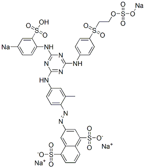 3-[[2-Methyl-4-[[4-[[4-[[2-(sodiosulfooxy)ethyl]sulfonyl]phenyl]amino]-6-[(4-sodiosulfophenyl)amino]-1,3,5-triazin-2-yl]amino]phenyl]azo]-1,5-naphthalenedisulfonic acid disodium salt CAS#: 102303-61-7