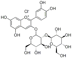 3-[(2-O-beta-D-Glucopyranosyl-D-glucosyl)oxy]-3',4',5,7-tetrahydroxyflavylium chloride CAS#: 18376-31-3