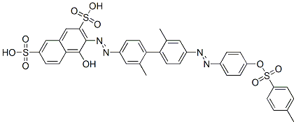 3-[[2,2'-dimethyl-4'-[[4-[[(p-tolyl)sulphonyl]oxy]phenyl]azo][1,1'-biphenyl]-4-yl]azo]-4-hydroxynaphthalene-2,7-disulphonic acid CAS#: 29128-77-6