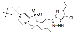 3-[3-[2-Butoxy-5-(1,1,3,3-tetramethylbutyl)phenylsulfonyl]propyl]-7-chloro-6-isopropyl-1H-pyrazolo[5,1-c]-1,2,4-triazole CAS#: 105343-19-9