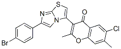 3-[3-(4-bromophenyl)-6-thia-1,4-diazabicyclo[3.3.0]octa-2,4,7-trien-8- yl]-6-chloro-2,7-dimethyl-chromen-4-one CAS#: 104819-42-3