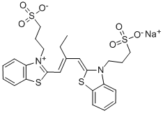 3-(3-SULFOPROPYL)-2-(2-((3-SULFOPROPYL)-2-(3H)-BENZOTHIAZOLYLIDENE)METHYL)-1-BUTENYL)-BENZOTHIAZOLIUM HYDROXIDE, INNER SALT, SODIUM SALT CAS#: 27969-54-6