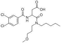 (+-)-3-((3,4-Dichlorobenzoyl)amino)-4-((3-methoxypropyl)pentylamino)-4 -oxobutanoic acid CAS#: 111106-29-7
