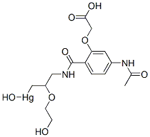 [3-[4-(Acetylamino)-2-(carboxymethoxy)benzoylamino]-2-(2-hydroxyethoxy)propyl]hydroxymercury(II) CAS#: 25332-01-8
