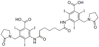 3-[6-[[3-carboxy-2,4,6-triiodo-5-[(2-oxopyrrolidin-1-yl)methyl]phenyl]carbamoyl]hexanoylamino]-2,4,6-triiodo-5-[(2-oxopyrrolidin-1-yl)methyl]benzoic acid CAS#: 26090-52-8