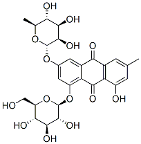 3-[(6-deoxy-alpha-L-mannopyranosyl)oxy]-1-(beta-D-glucopyranosyloxy)-8-hydroxy-6-methylanthraquinone CAS#: 21133-53-9