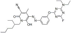 3-Cyano-5-[3-[4-(diethylamino)-6-fluoro-1,3,5-triazin-2-yloxy]phenylazo]-1-(2-ethylhexyl)-6-hydroxy-4-methyl-2(1H)-pyridone CAS#: 108224-37-9