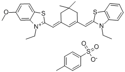 3-ETHYL-2-[(3-([3-ETHYL-1,3-BENZOTHIAZOL-2(3H)-YLIDENE]METHYL)-5,5-DIMETHYL-2-CYCLOHEXEN-1-YLIDENE)METHYL]-5-METHOXY-1,3-BENZOTHIAZOL-3-IUM 4-METHYLBENZENESULFONATE CAS#: 104434-09-5
