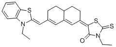 3-ETHYL-5-[7-([3-ETHYL-1,3-BENZOTHIAZOL-2(3H)-YLIDENE]METHYL)-4,4A,5,6-TETRAHYDRO-2(3H)-NAPHTHALENYLIDENE]-2-THIOXO-1,3-THIAZOLIDIN-4-ONE CAS#: 19208-20-9