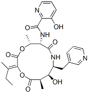 3-Hydroxy-N-[(2Z,5R,6S,9S,10S,11R)-10-hydroxy-5,11-dimethyl-2-(1-methylpropylidene)-3,7,12-trioxo-9-(3-pyridylmethyl)-1,4-dioxa-8-azacyclododeca-6-yl]-2-pyridinecarboxamide CAS#: 18791-21-4