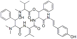3-Methyl-2-(methylamino)butanoic acid 1-phenyl-3-[2-(4-hydroxyphenyl)ethenylamino]-3-oxo-2-[[2-[(3-hydroxy-3-phenyl-2-(dimethylamino)-1-oxopropyl)amino]-3-methyl-1-oxo-2-butenyl]amino]propyl ester CAS#: 22326-90-5
