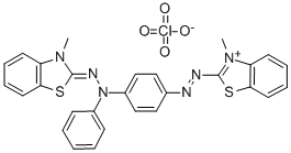 3-Methyl-2-((p-((3-methyl-2-benzothiazolinylidene)phenylhydrazino)phenyl)azo)benzothiazoliumperchlorate CAS#: 16599-93-2