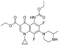 3-Quinolinecarboxylic acid, 1-cyclopropyl-5-[(ethoxycarbonyl)aMino]-6,8-difluoro-1,4-dihydro-7-(3-Methyl-1-piperazinyl)-4-oxo-, ethyl ester CAS#: 110872-01-0